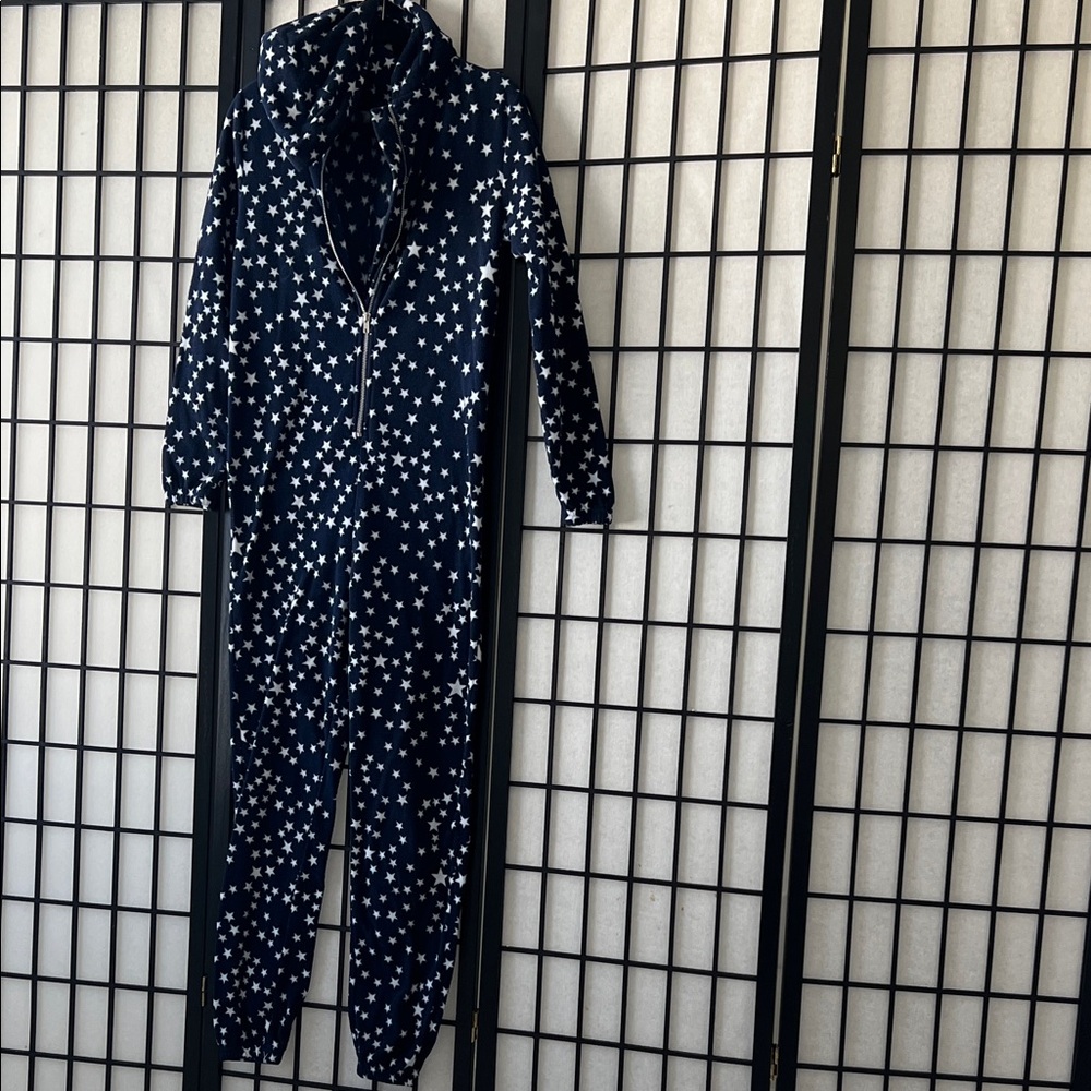 ASOS Navy and White Star Print Jumpsuit
